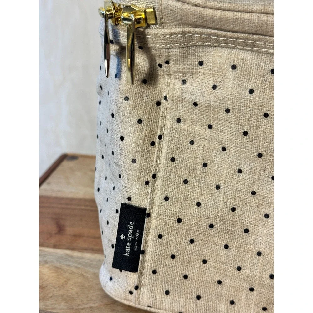 Kate Spade Lunch Bag Womens OS Beige‎ Polka Dot Excellent Out To Lunch Tote
